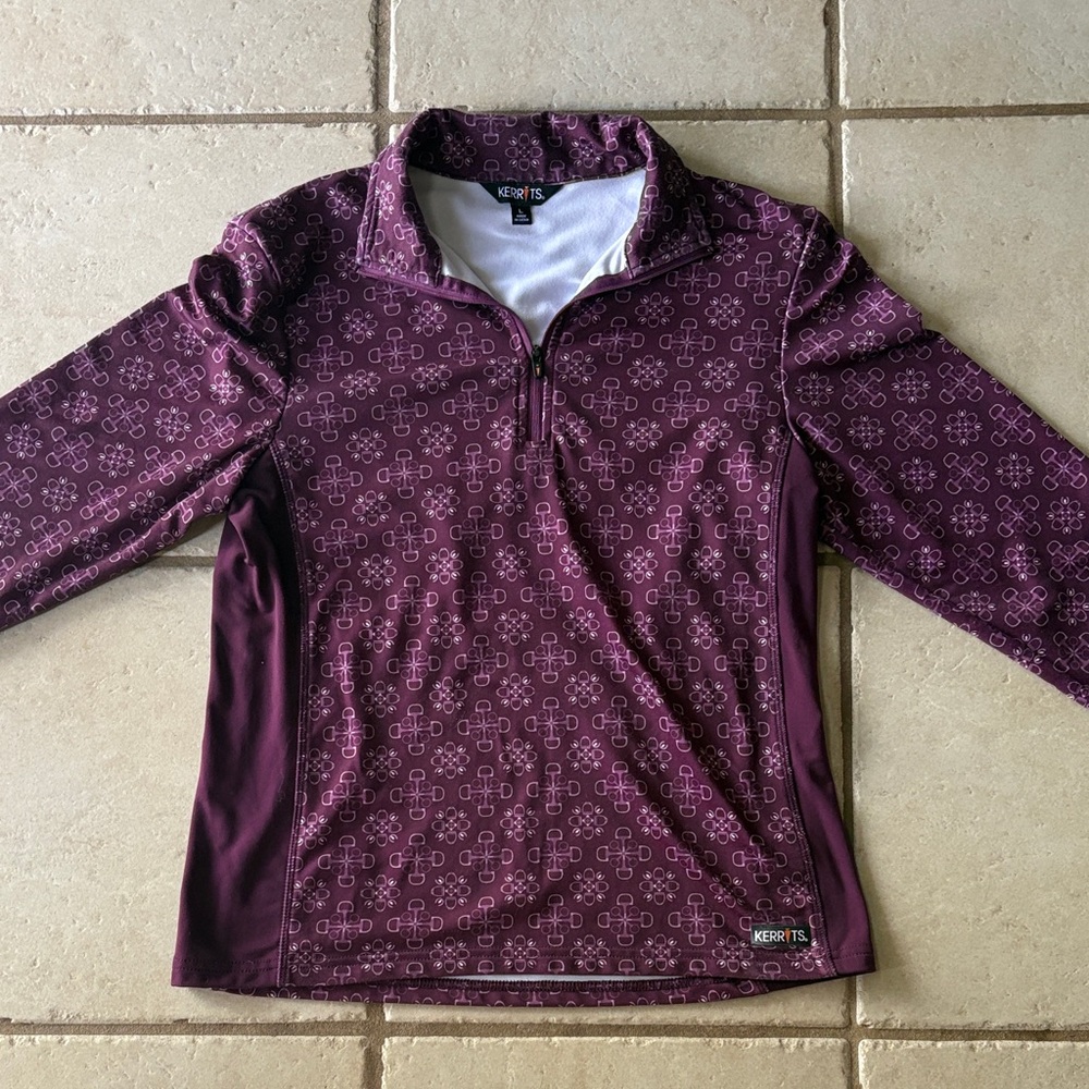 Kerrits Plum Geometric Quarter-Zip Performance Top